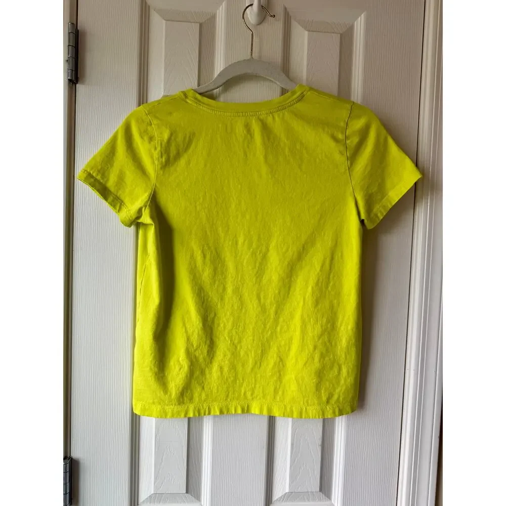 J.Crew Essential Tee Womens Small Neon Yellow Short Sleeve Crewneck 100% Cotton - Picture 8 of 10